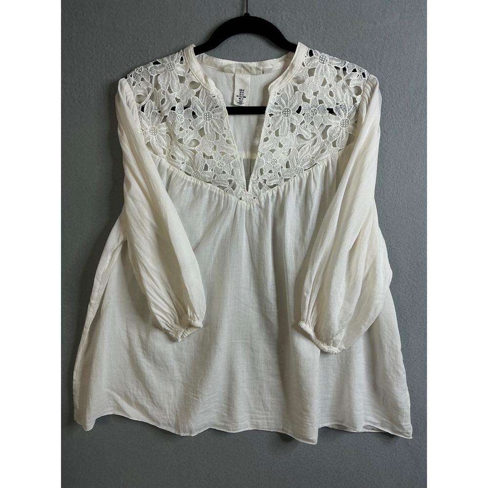 L.O.G.G. H&M Top Women's 14‎ Tunic Top Floral Lace Bohemian Blouse